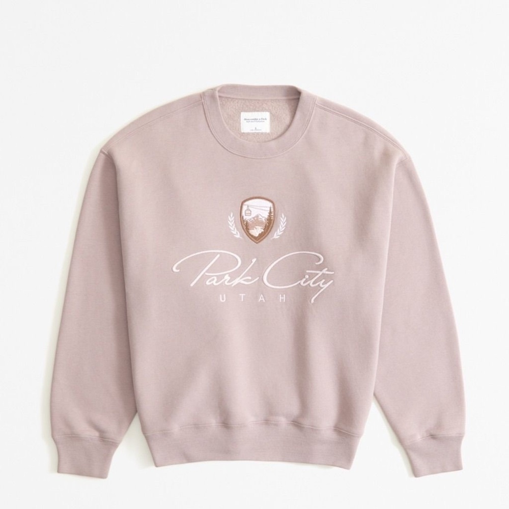 Abercrombie & Fitch Light Brown Tan Crewneck Park City Sweatshirt. Size S.
